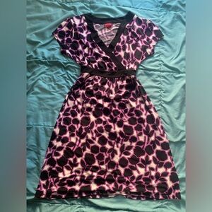 Merona Black and Purple Floral Midi Dress